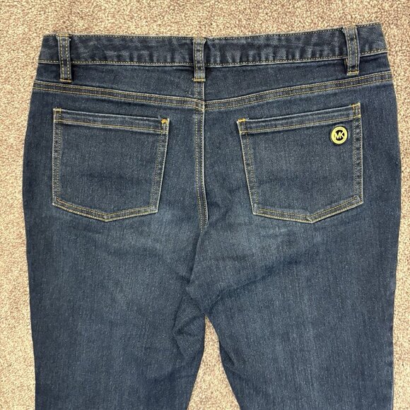 Michael Kors Womens Skinny Jeans Size 8 Blue Mid Rise Stretch Logo 5-Pockets EUC - Picture 6 of 15